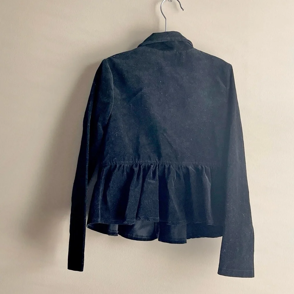 Harajuku Mini for Target Black Velour Moto Ruffle Jacket
